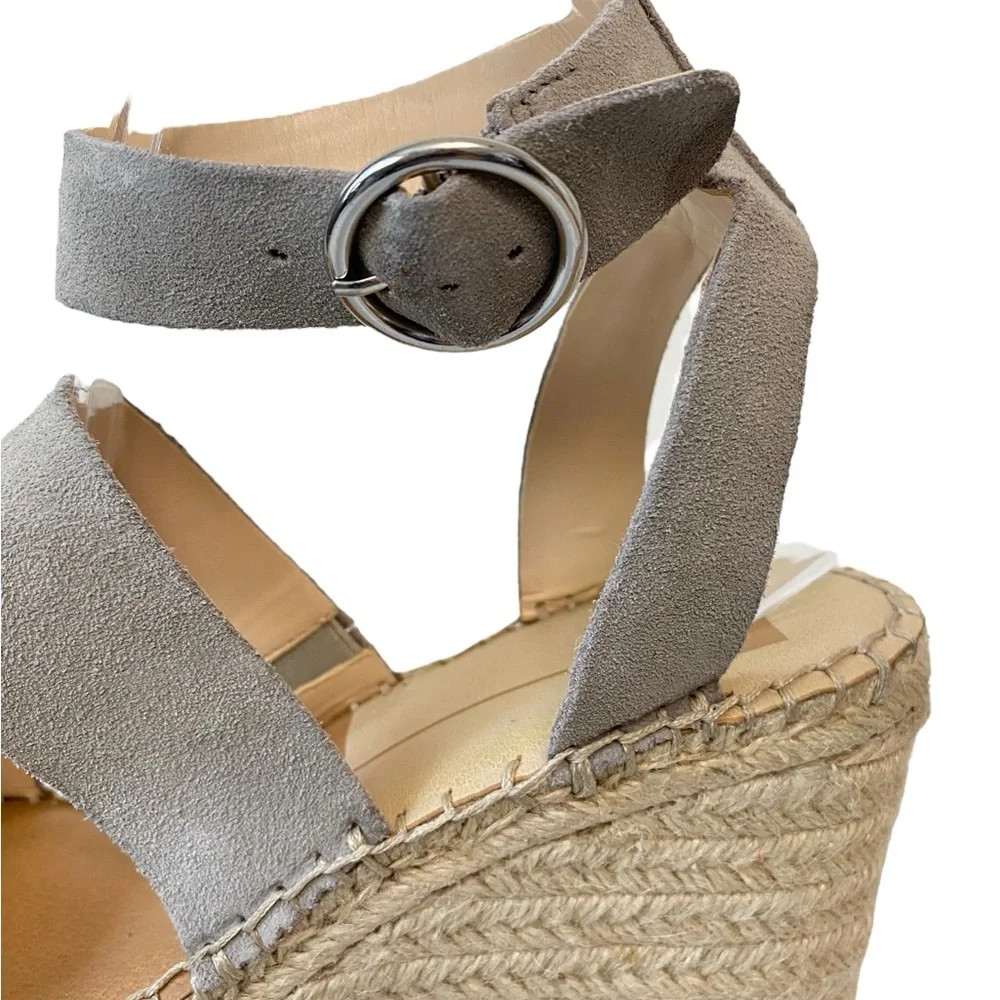 Dolce Vita Shae Platform Espadrille Spring Boho Casual Chic‎ Wedge Sandal Gray